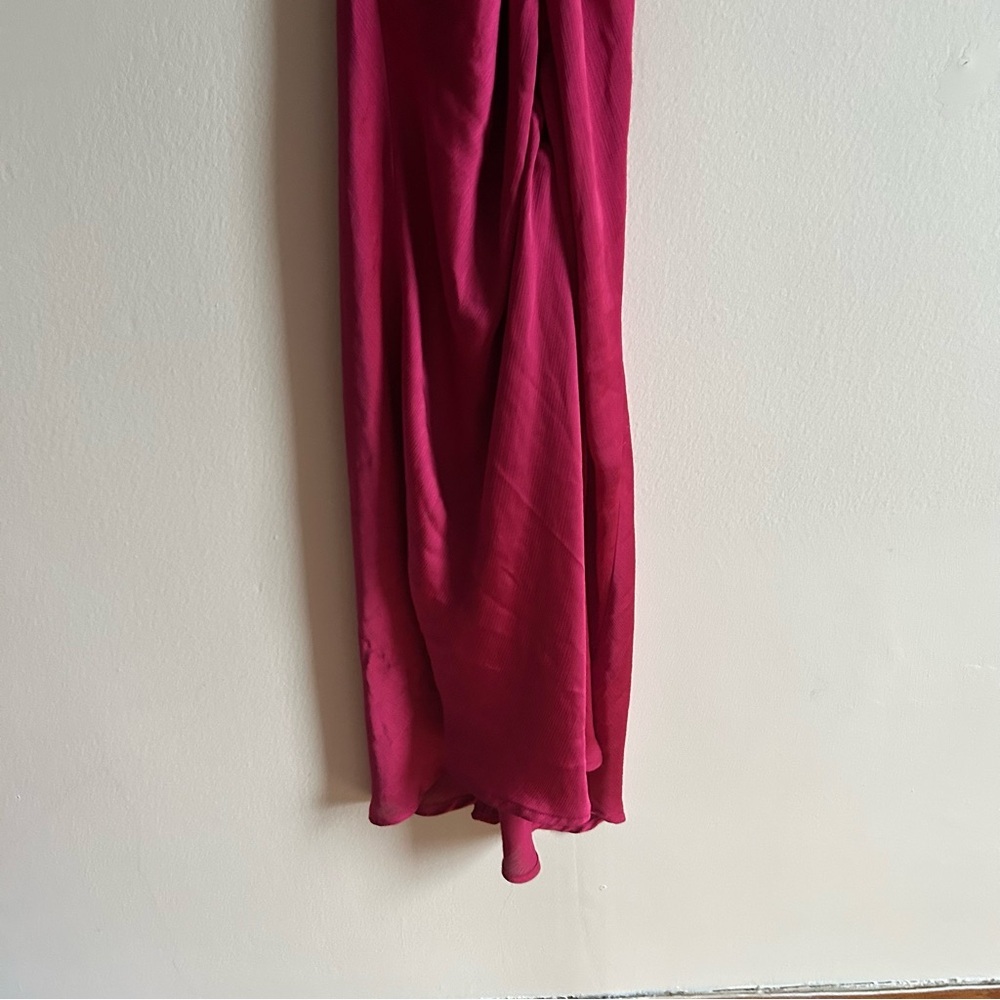 Intimately Free People Sz XL Nothing Better Pink Raspberry Midi Satin Slip Dress - Picture 7 of 16